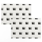 Watercolor crowns - monochrome black and white watercolor