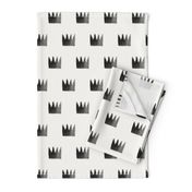 Watercolor crowns - monochrome black and white watercolor