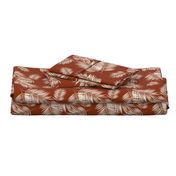 Palm leaves - Palm tree potters clay dark red earth tropical || by sunny afternoon