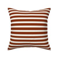 Stripes - rusty red and Ivory, horizontal stripes, potters clay || by sunny afternoon