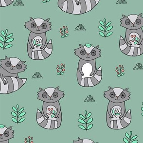 raccoon pattern BIG scale