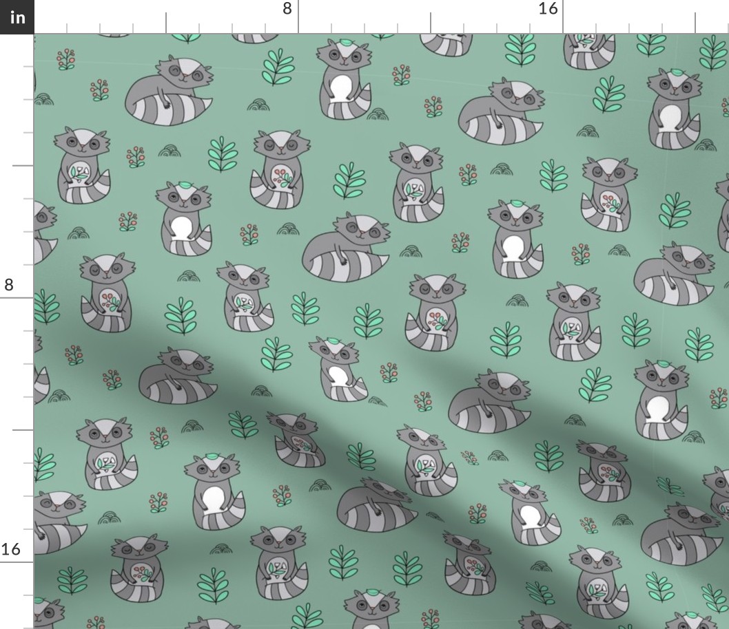 raccoon pattern BIG scale