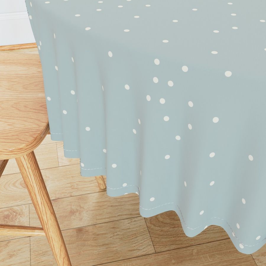 Dots - ivory on seafoam blue, polka dots, scattered dots || by sunny afternoon