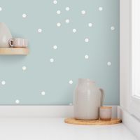 Dots - ivory on seafoam blue, polka dots, scattered dots || by sunny afternoon