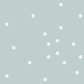 Dots - ivory on seafoam blue, polka dots, scattered dots || by sunny afternoon