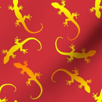 Summer geckos on red 