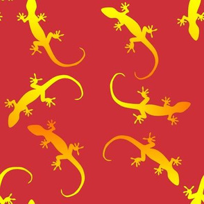 Summer geckos on red 