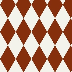 harlequin diamonds - potters clay earth dark red rusty and ivory geometric pierrot || by sunny afternoon