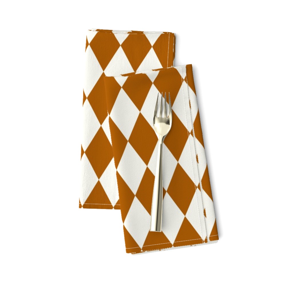 Harlequin diamonds - rusty orange and ivory || by sunny afternoon