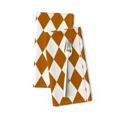 Harlequin diamonds - rusty orange and ivory || by sunny afternoon