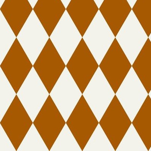 Harlequin diamonds - rusty orange and ivory || by sunny afternoon