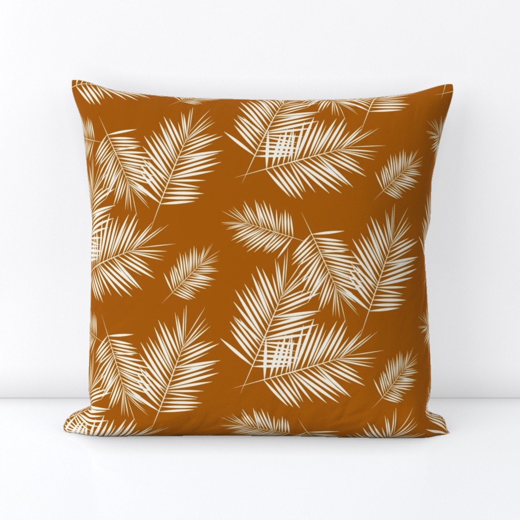 Palm leaves - palm tree tropical plants summer rusty orange || by sunny afternoon