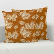 Palm leaves - palm tree tropical plants summer rusty orange || by sunny afternoon