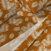 Palm leaves - palm tree tropical plants summer rusty orange || by sunny afternoon