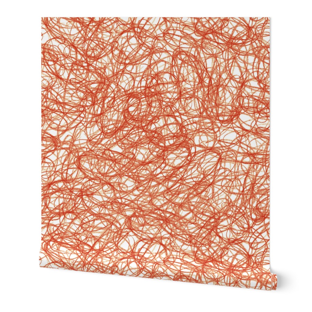 seamless crayon scribble in red-orange