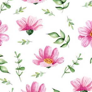 Pink flowers pattern