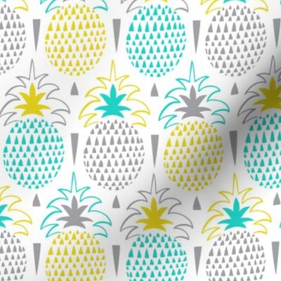 Fresh Picked - Summer Pineapple Geometric Aqua Yellow