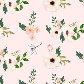 Floral White in Pink