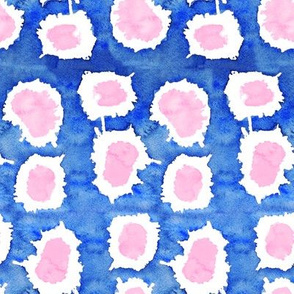 Shibori Blue & Pink Polka Dots