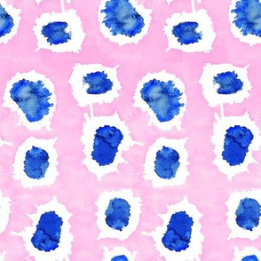 Shibori Pink & Blue Polka Dots