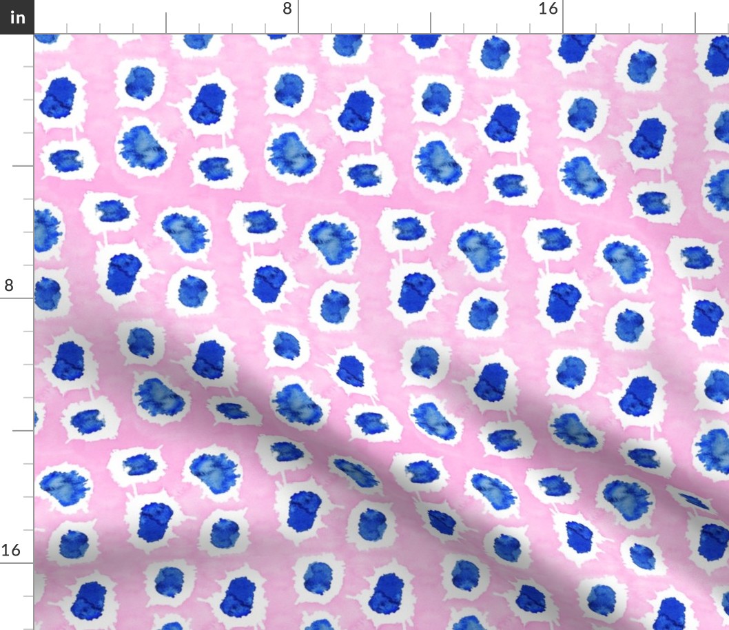 Shibori Pink & Blue Polka Dots