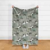 large scale Japanese Garden Sage 24 in repeat