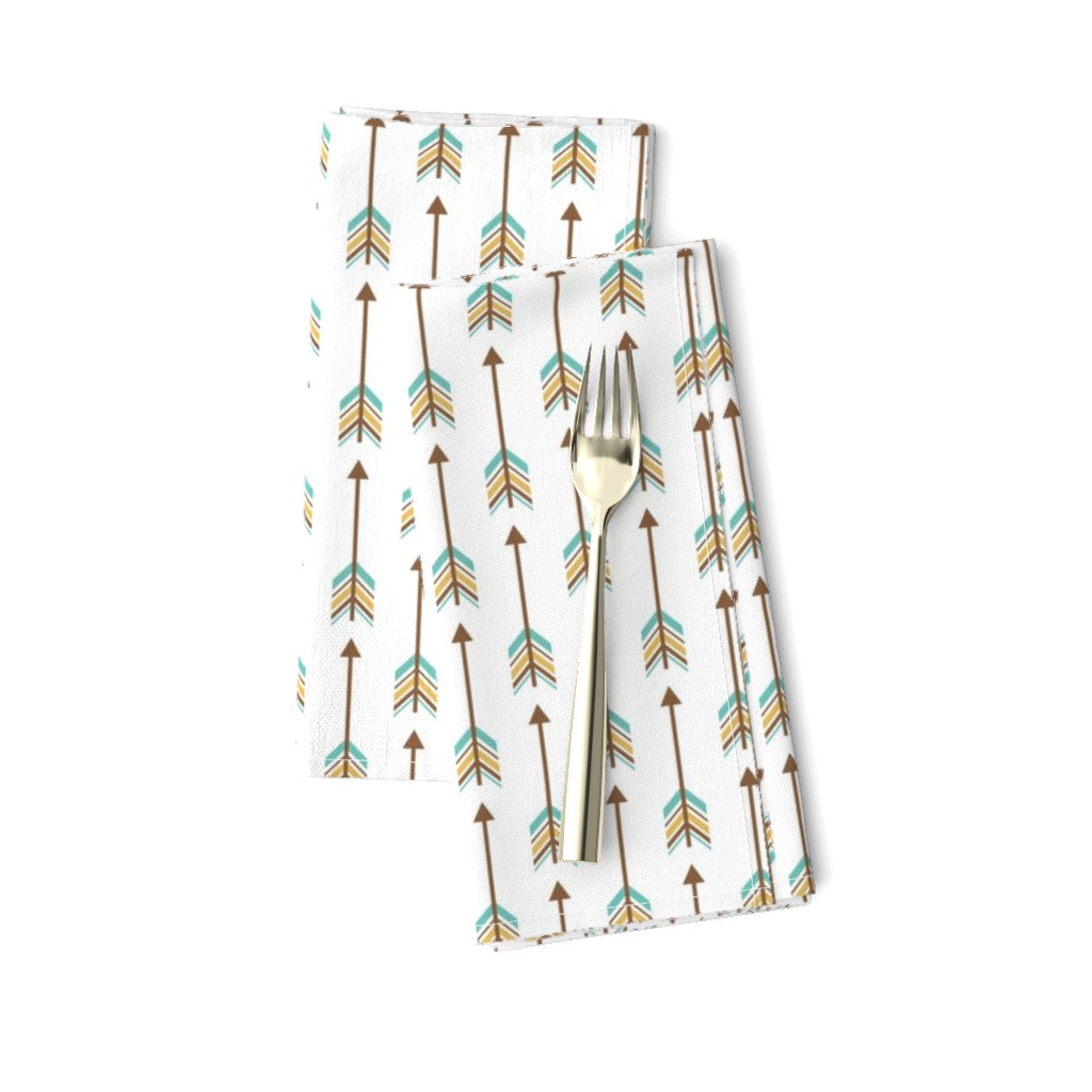 Little Arrows // Light Teal, Harvest Gold, Tan, Brown