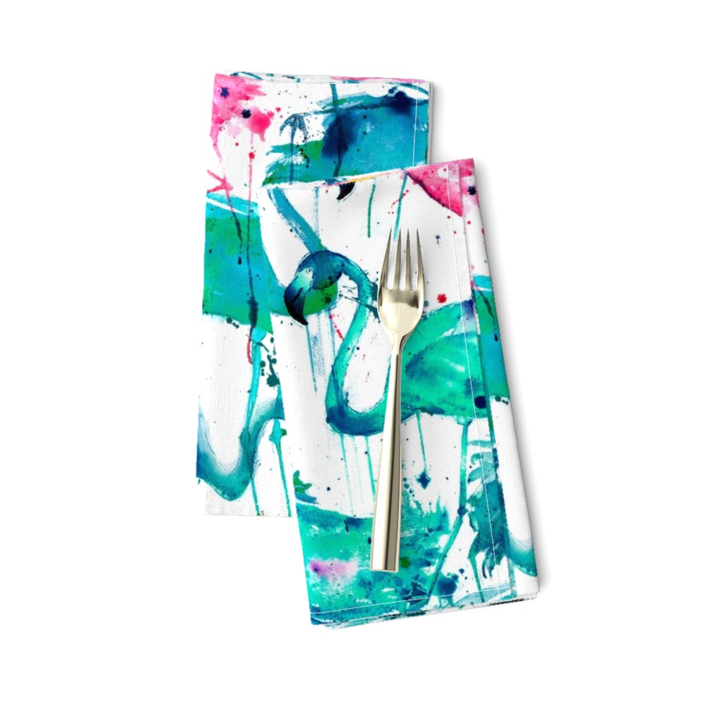 flamingos making a splash in teal!