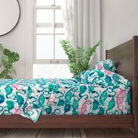 flamingos making a splash in teal!