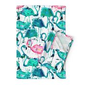 flamingos making a splash in teal!