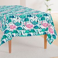 flamingos making a splash in teal!