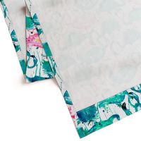 flamingos making a splash in teal!