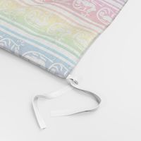 Seahorse Stripe White on Rainbow