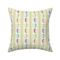 Seahorse Stripe Brights on Taupe