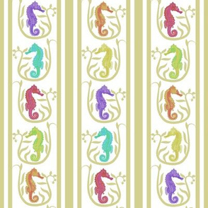 Seahorse Stripe Brights on Taupe