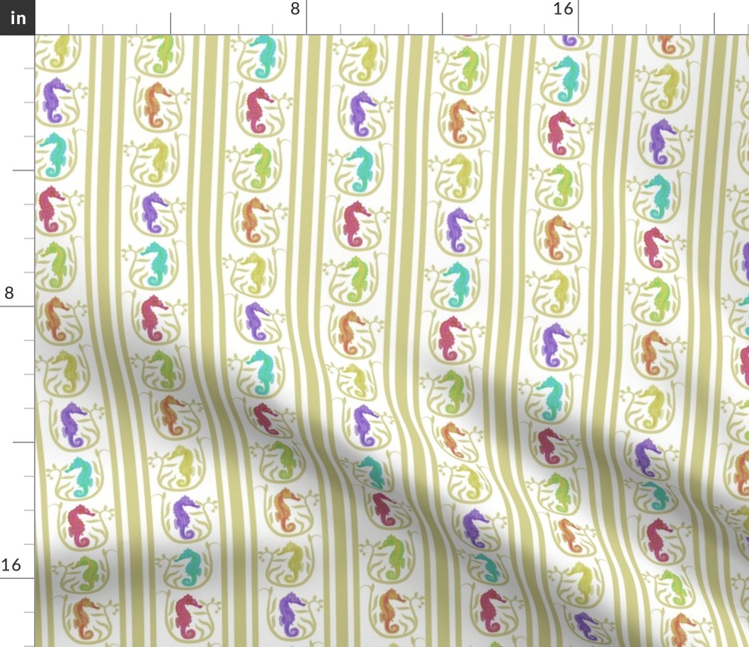 Seahorse Stripe Brights on Taupe