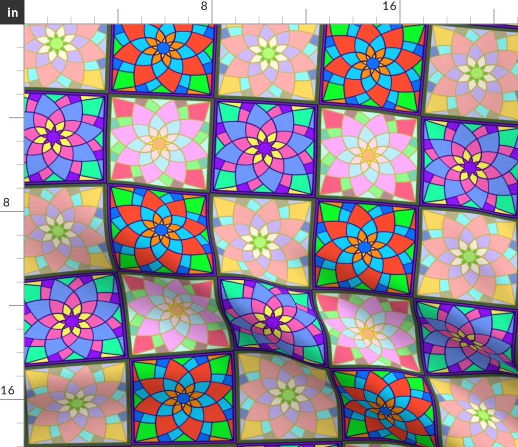 StainFlowerQuiltSquare4Pk