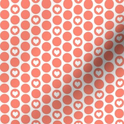 Coral heart polka dots (limited palette) by Su_G