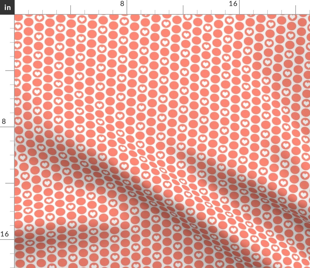 Coral heart polka dots (limited palette) by Su_G