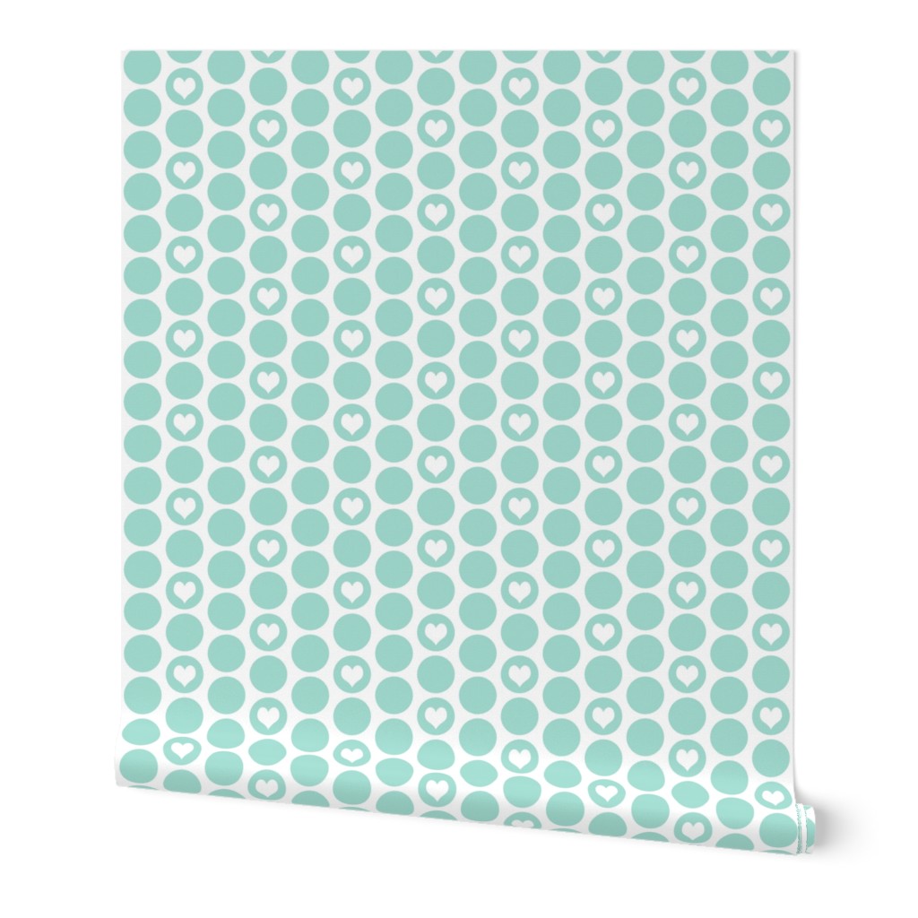 Mint heart polka dots (limited palette) by Su_G_©SuSchaefer