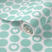 Mint heart polka dots (limited palette) by Su_G_©SuSchaefer