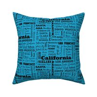 Cities of California, aqua blue