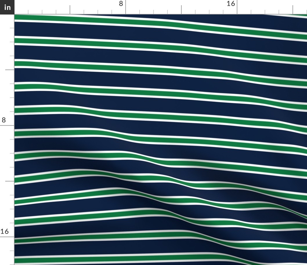 rugby stripe || kelly green and navy