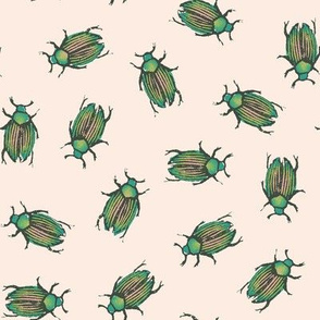 Oolong beetles on pale pink