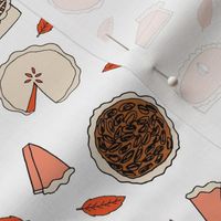 pies // pumpkin pie pecan pie cherry pie autumn fall leaves baking thanksgiving food kitchen print