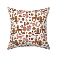 autumn animals // woodland forest kids acorns woodland log hedgehog autumn leaves brown peach coral kids cute autumn 