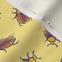 spring quilt beetles on yellow