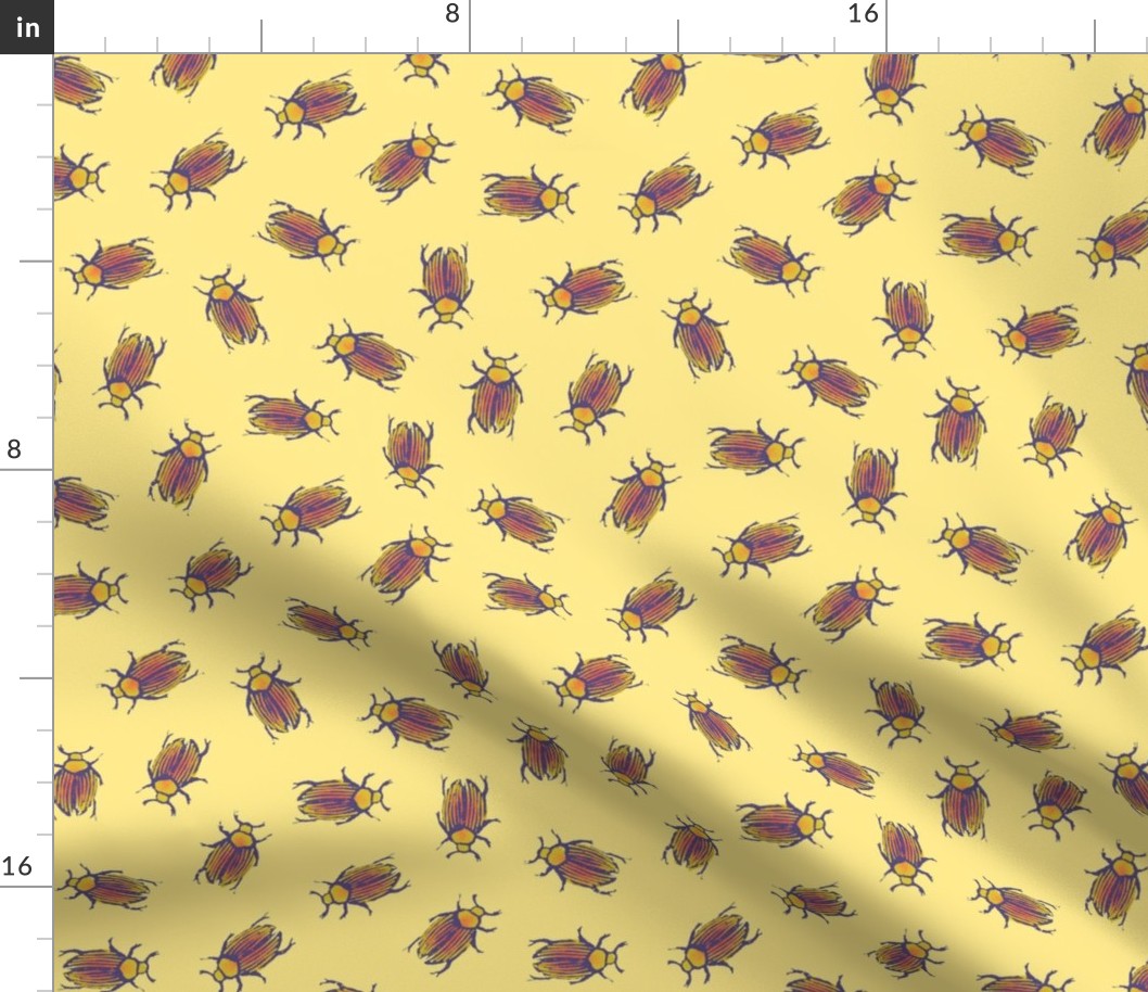 spring quilt beetles on yellow