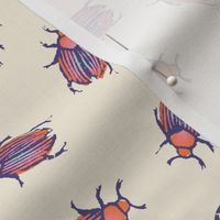 spring quilt beetles on cream