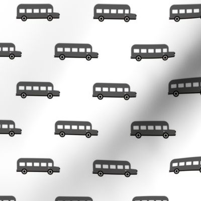 Sweet American school bus design for back to school fabric and fashion for kids car black and white